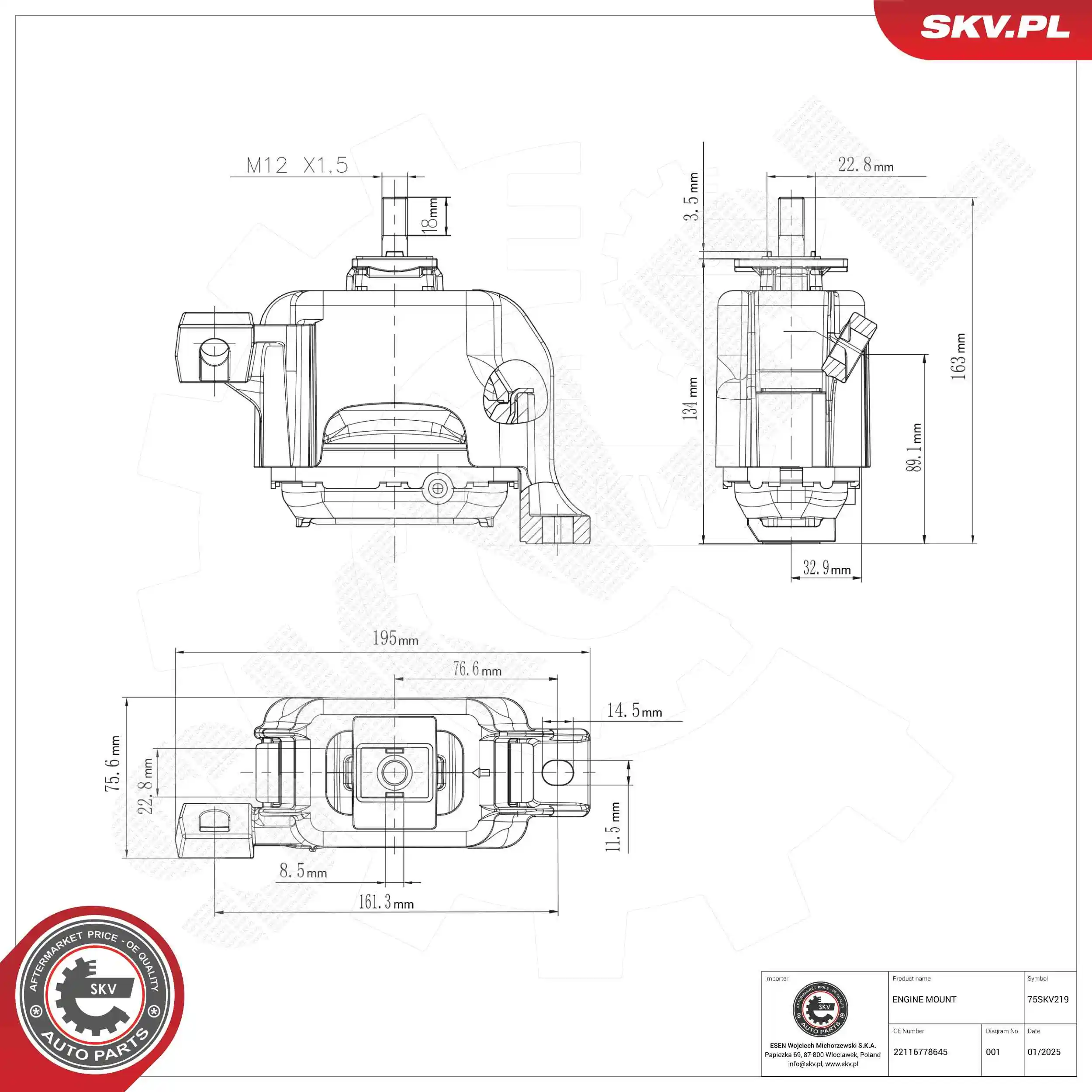 Mounting, engine